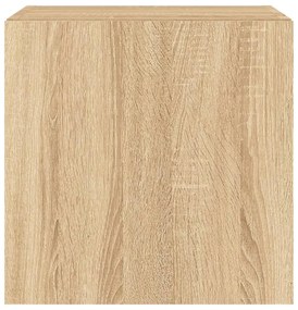2 db sonoma tölgy színű fali TV-szekrény LED-del 40,5x35x40 cm