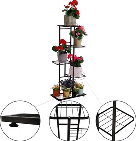 Fém állvány a virágokra, sötétszürke, BAMIR TYP 1