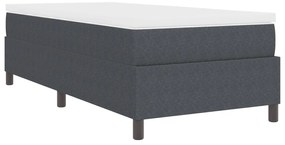 Box Spring Ágy Memóriáhab Matrac Sötétszürke Egyszemélyes Kordbársony Szövet