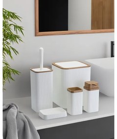 Fürdőszobai készlet ZOYA 5 db fehér/barna