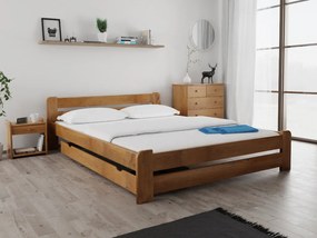 Laura ágy 160x200 cm, tölgyfa Ágyrács: Deszkás ágyráccsal, Matrac: Deluxe 15 cm matraccal