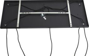 Art Deco függőlámpa fekete füstüveggel, 5 ágú - Wallace