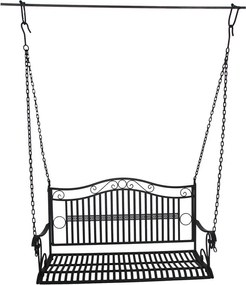 Fekete fém kerti hintaágy Cumbal – Garden Pleasure