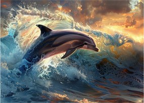 Kép - Delfin, illusztrációk (70x50 cm)