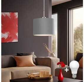 Eglo - LED Csillár zsinóron TUNJA 1xE27/60W/230V szürke