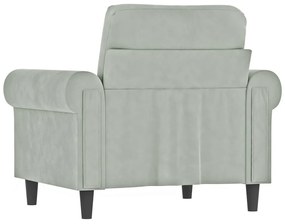 világosszürke bársony kanapéfotel 60 cm