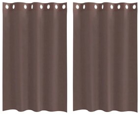 2 db barna fátyolfüggönyök rojtokkal 140x175 cm