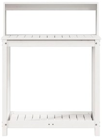 fehér tömör fenyőfa ültetőasztal polccal 82,5 x 50 x 109,5 cm