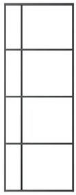 Fekete ESG üveg és alumínium tolóajtó 76x205 cm