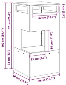 Tűzrakó Fekete 50 x 50 x 100 cm Hidegen hengerelt acél