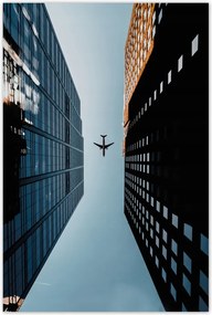 Poszterek 62x93 Repülőgép az épületek között