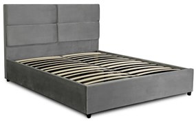 Szürke Bársony Franciaágy. 160x200 TULSA