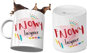 Mérnöknek Bögre Ajándék persely szett fényképes nyomtatással