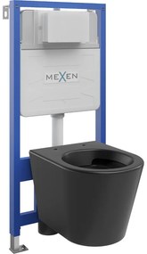 Mexen Fenix Slim, rejtett modulos és falra szerelhető WC Rico, fekete matt, 6103372XX85