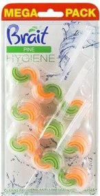 WC tisztító blokk, 2 fázisú, 3x45 g, Brait Hygiene and fresh, fenyő (KHT1046)