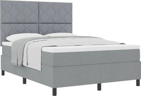 vidaXL Boxrugós ágy matracmal Világosszürke 160 x 200 cm szövet