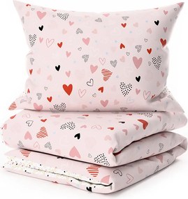 Krepp kiságy ágyneműhuzat Renforcé LOVITA rózsaszín Ágyneműhuzat mérete: 45 x 65 cm | 90 x 140 cm