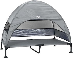 vidaXL Felemelkedett kutyafekhely Világosszürke 127 x 81 x 108 cm