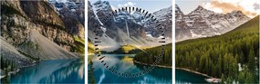 Kép - Kanada, Banff Nemzeti Park, Moraine Lake (órával) (90x30 cm)