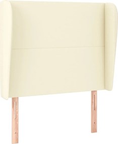 krémszínű műbőr fejtámla szárnyakkal 83 x 23 x 118/128 cm