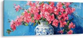 Kép - Váza rózsaszín virágokkal (120x50 cm)