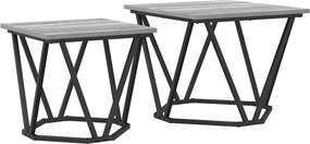 vidaXL Kisasztal készlet 2 pcs Szürke Sonoma Műszaki fa és acél