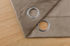 Bézs sötétítő függöny VELVET 140x270 cm Felfüggesztés: Hullámos sínszalag