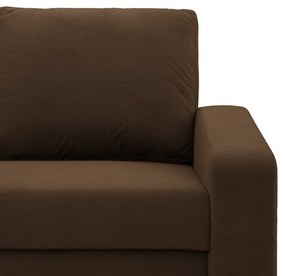 Zeus sarokkanapé, 2 ágyneműtartóval, döntött kartámasz, szövet anyag, univerzális oldal, bonell töltet, barna