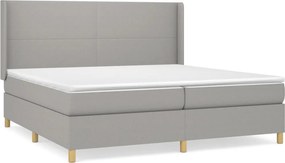 vidaXL világosszürke szövet rugós ágy matraccal 200 x 200 cm