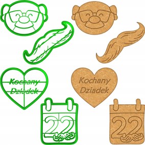 4x Mézeskalács lyukasztó Formák Nagymama És Nagypapa Napja Nagypapa 4db-os szett