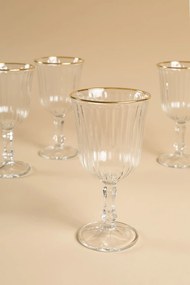 4 részes arany szegélyes üveg pohárszett 240 ml