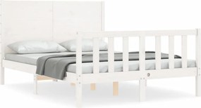 vidaXL fehér tömör fenyőfa ágy matrac nélkül 140 x 200 cm