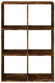 füstös tölgy szerelt fa elválasztó könyvespolc 69,5x29x103,5 cm