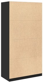 fekete szerelt fa ruhásszekrény 100 x 50 x 200 cm