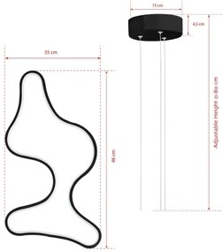 ARTISAN LED kábeles csillár 36W 230V 6500K fekete