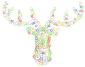 Rénszarvas fej 140 LED-del színes 60 cm Akril