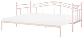 Kihuzható pasztellrózsaszín ágy 90 x 200 cm TULLE Beliani