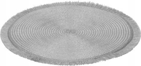 Asztali alátét, kerek, ezüst színű, 35 cm-es, díszes, ünnepi, glamour stílusú