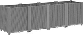 vidaXL világosszürke polipropilén kerti ültetőláda 160 x 40 x 53 cm