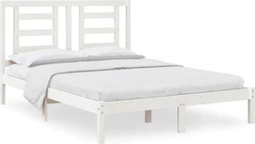 vidaXL fehér tömör fenyőfa ágy matrac nélkül 140x190 cm