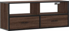 vidaXL barna tölgy színű szerelt fa és fém TV-szekrény 100x31x39,5 cm