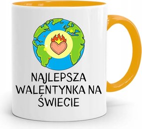 Sárga Bögre Valentin Napra A Világ Legjobbja fényképes nyomattal