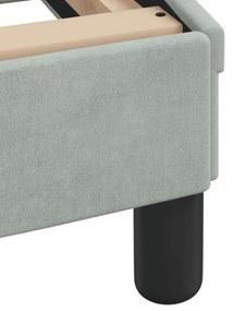 világosszürke bársony ágykeret Dover 160 x 200 cm