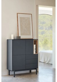 Sötétszürke magas komód 100x120 cm Corvo - Teulat