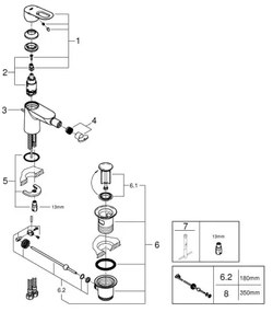GROHE 23338000 - BAULOOP bidé csaptelep, fényes króm