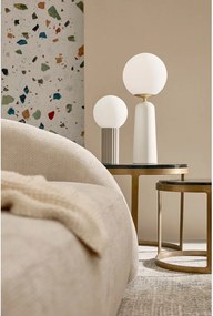 Fehér fém asztali lámpa üveg búrával (magasság 51 cm) Delphine – Bizzotto