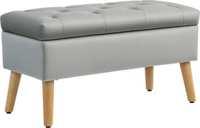 HOMCOM Tároló Pad Puffal, Kárpitozott Ülés, Fedeles Puff, Ágy Pad Bársonyos Megjelenéssel, Előszobába, Hálószobába, Nappaliba, Gumifa 80 x 35 x 40 cm