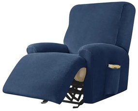 Masszázsfotel Huzat (bársonyos, 1 üléses, tengerészkék)