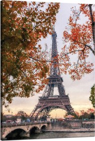 Vászonkép Eiffel-torony Franciaország Pasztell fák Ősz 80x120 cm