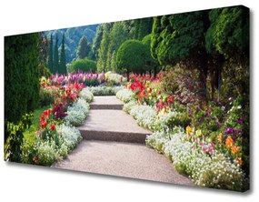 Vászonkép Virág Garden Park Lépcsők 140x70 cm